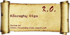Kőszeghy Olga névjegykártya