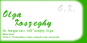 olga koszeghy business card